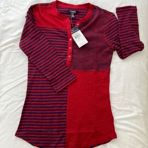 NWT Ladies Chaps striped pullover XS - Picture 1 of 5
